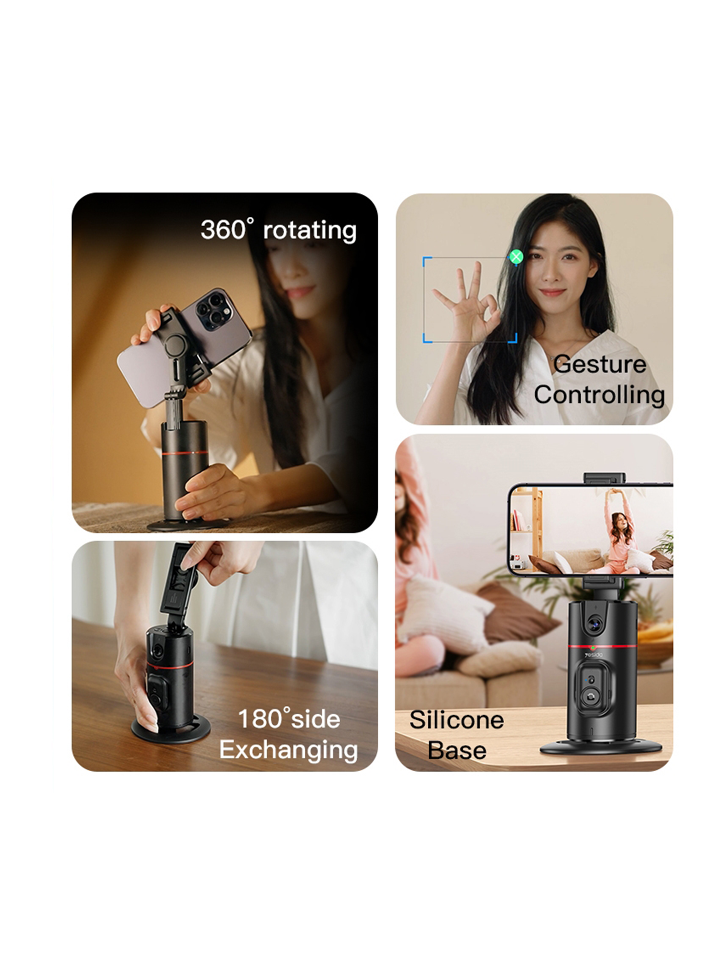 360° Face Tracking Phone Stand W/ Button