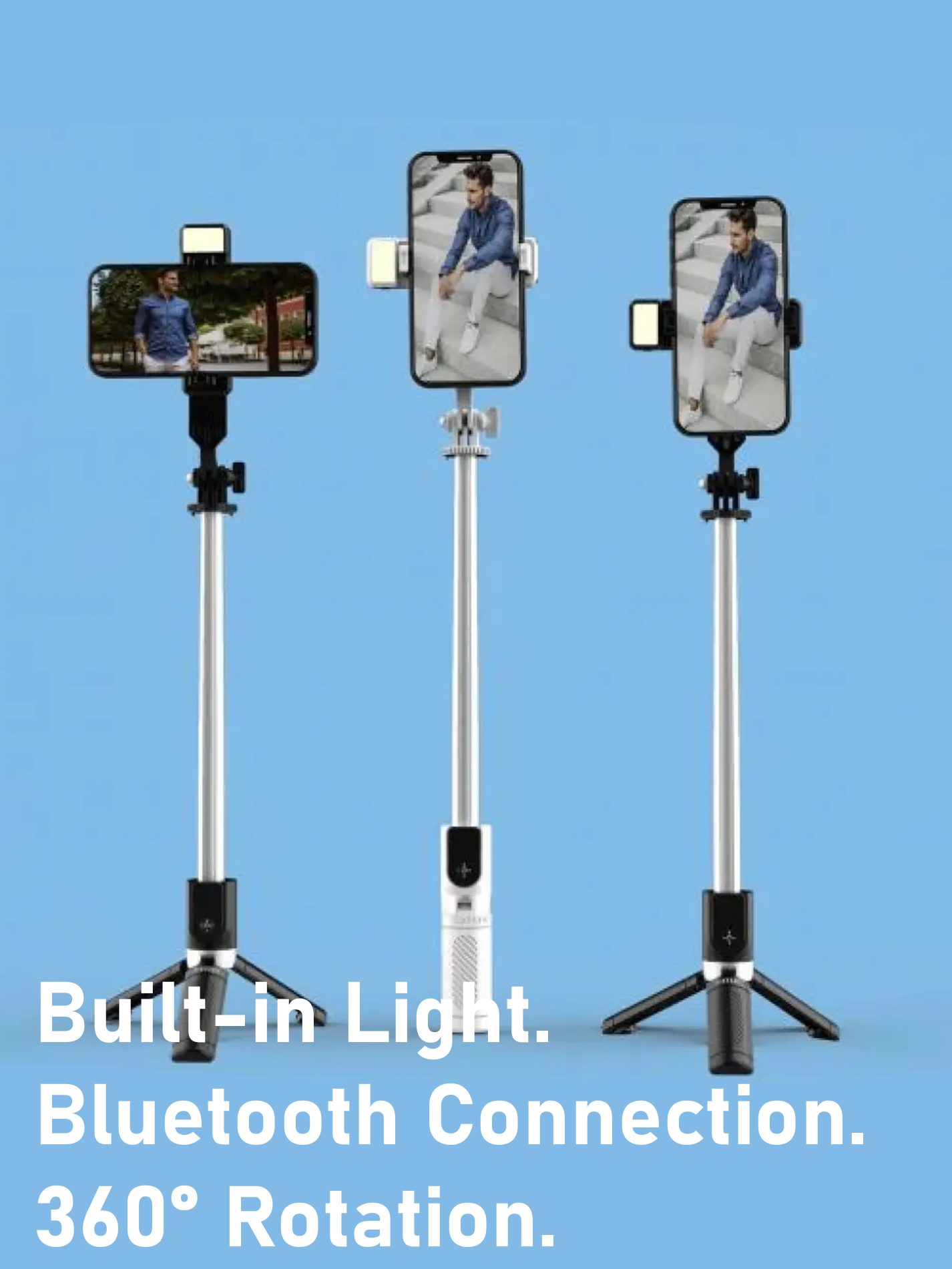 LED Selfie Stick W/ Button (77cm)