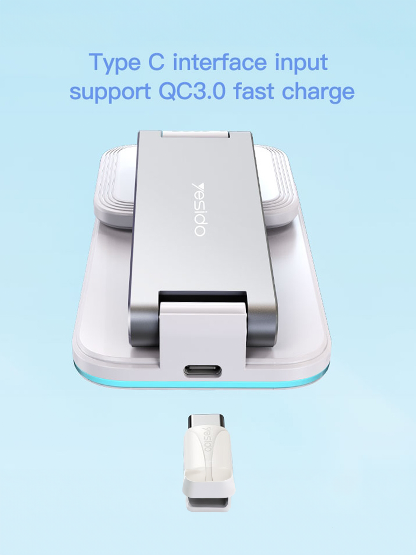 Foldable Wireless 3 in 1 Charger (15W)