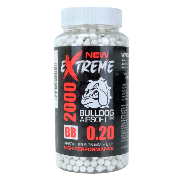 EXTREME BULLDOG 0.20G WHITE 2000 AIRSOFT BB PELLETS